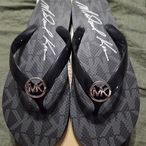 Michael Kors Black Flip Flops
